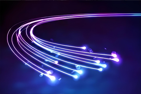 Diagram showing light reflection in fiber optic cable